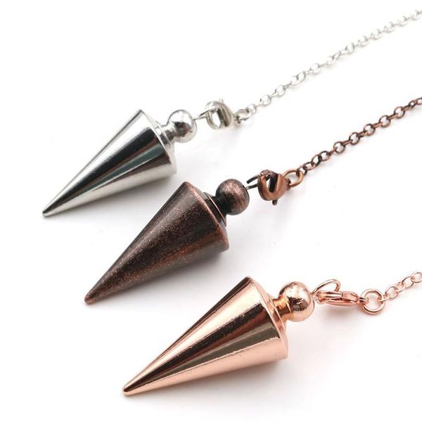 

metal pendulums for dowsing divination reiki healing spiritual wicca women men amulet screw shape pendule chains charm jllpdc, Black