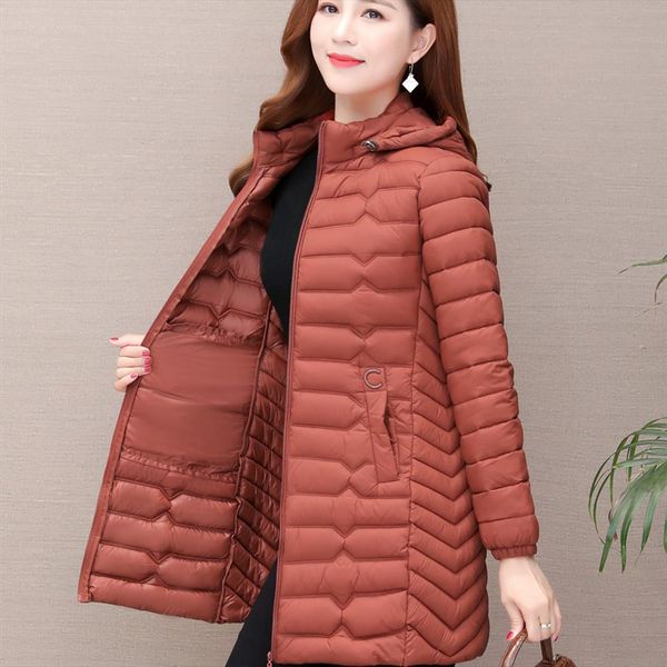 

coat jacket women 2019 solid color new long pocket cotton padded hooded down coats thick winter clothes women vestidos yly1901, Black