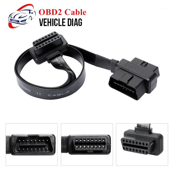 

diagnostic tools obd2 extension cable 60cm/100cm/30cm 1 to 2 splitter wire extender connector adapter male female l-shaped elbow1