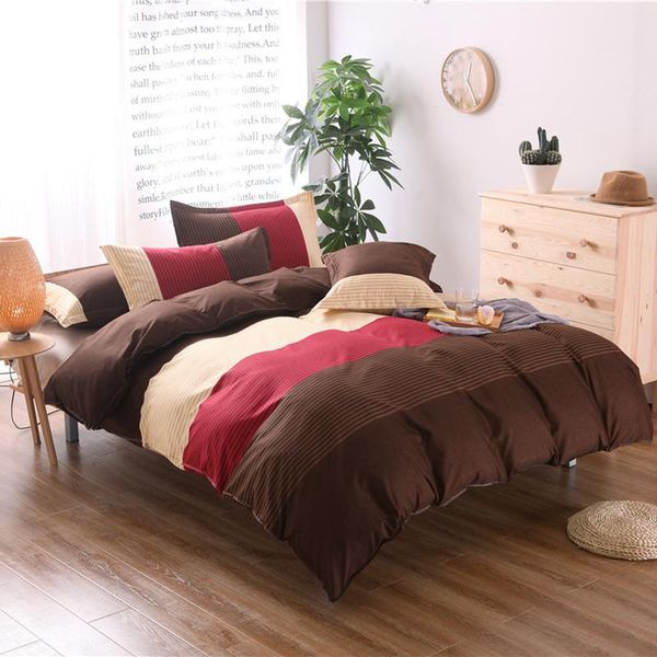 

colorful stripe quilt duvet cover pillowcase bedding set kids child soft bed linen single twin  king big size 14