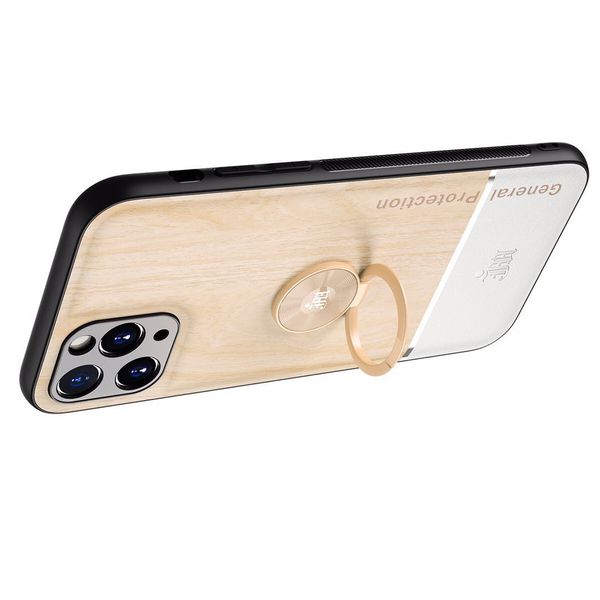 

wood grain pu leather silicone car holder ring case for iphone 11 pro max xr xs x 7 plus 8plus se 2020 phone cover fundas capa