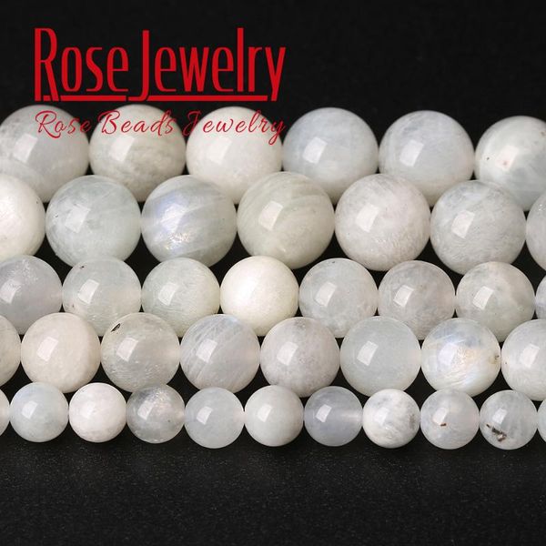 

a+ natural stone beads blue moonstone beads round loose stone for jewelry making diy bracelet necklace 15" 6/8/10/12/14 mm