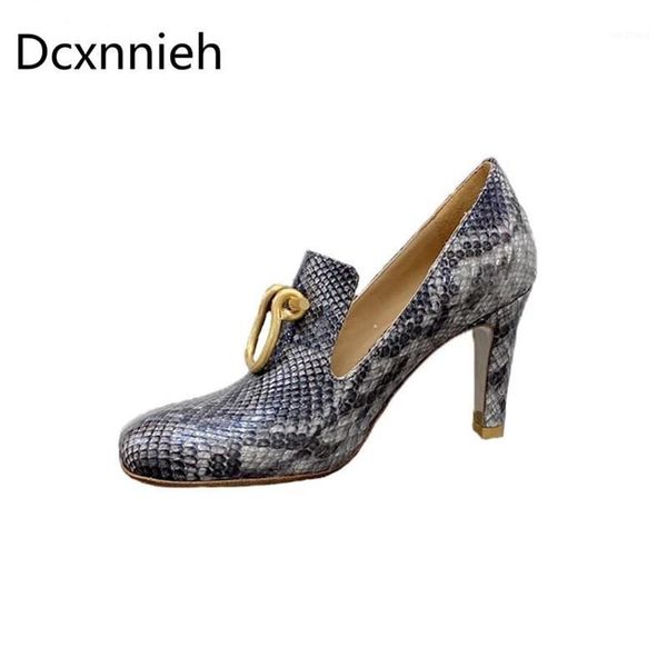 

fall crocodile pattern leather high heels shoes woman runway horseshoe buckle pumps ladies spike heels designer shoes for women1, Black