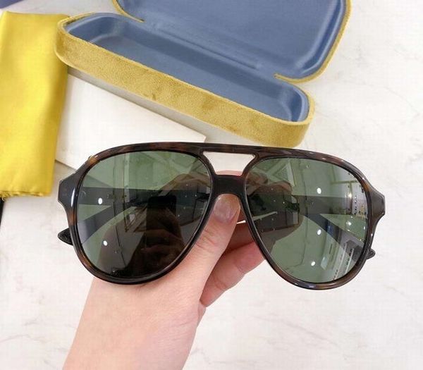 

мужчины пилотные солнцезащитные очки 0688 гавана зеленые / зеленые линзы классические солнцезащитные очки uv400 защита с коробкой, White;black