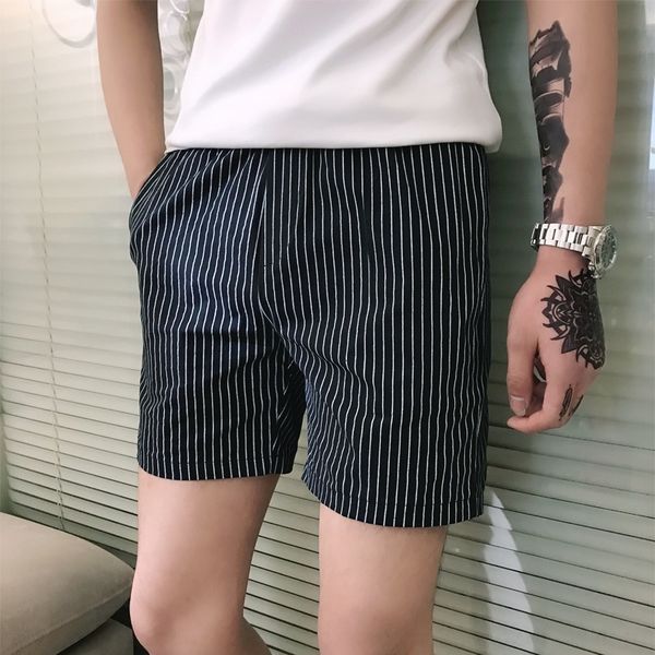 

ugxtu beach 2020 summer new stripe casual capris slim youth shorts fashion pants shorts beach pantstrend men's pants trend ht7hf, Blue