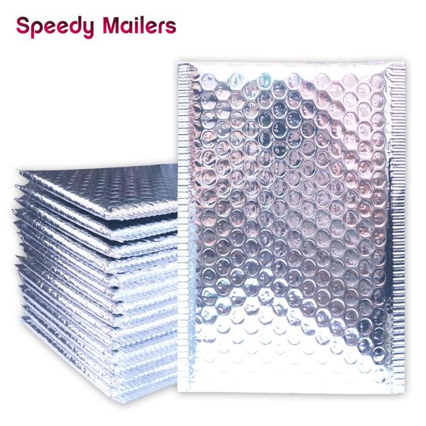 

speedy mailers 10 шт. / лот 15x18см серебряная алюминиевая фольга пузырьковая почтовая сумка металлический пузырь мягкий конверт корабль bby