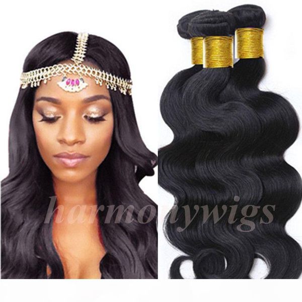 

virgin mongolian hair bundles human hair wefts body wave 100% unprocessed brazilian peruvian indian malaysian mink virgin hair extensions, Black