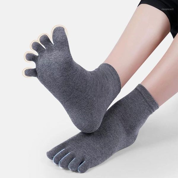 

toe socks men and women five fingers socks breathable cotton sports running solid color black white grey blue khaki coffee1