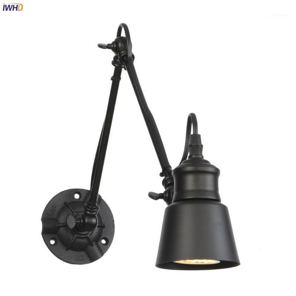 

wall lamp iwhd loft industrial decor retro light fixtures bedroom cafe stair adjustable swing long arm vintage applique led1