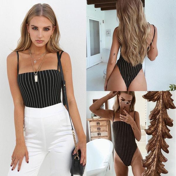 

2019 brand new style fashion women's sleeveless bodysuits ladies solid short romper jumpsuit bodysuit leotard, Black;white