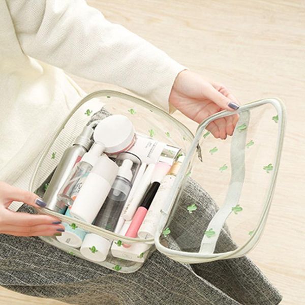 

large capacity eco-friendly organizer transparent case cosmetic wash bag container travel storage gift pvc portable for makeup