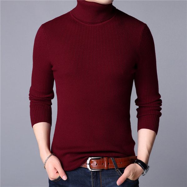 

2021 new male turtleneck jersey thick winter classic cashmere sweater j3xa, White;black