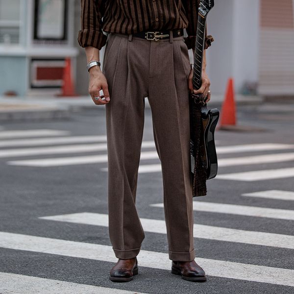 

soarin british casual straight tube suit pants men's autumn and winter business dress slim elastic capris