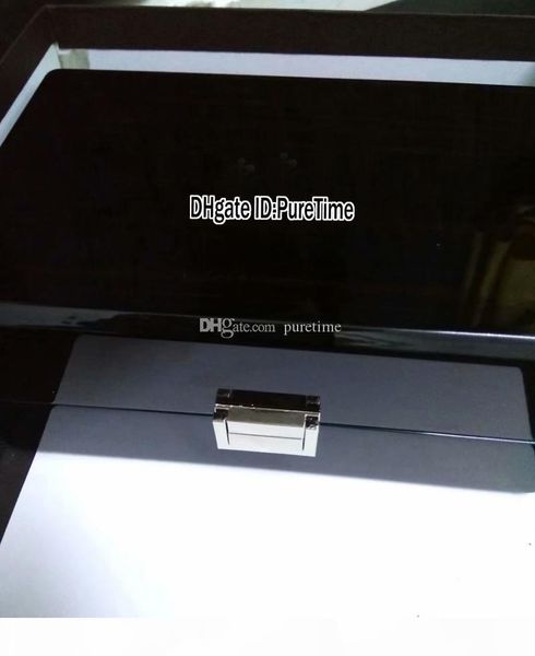 

hight quality ppbox wooden watch box wholesale mens womens watches original box with certificate card gift paper bags, Black;blue