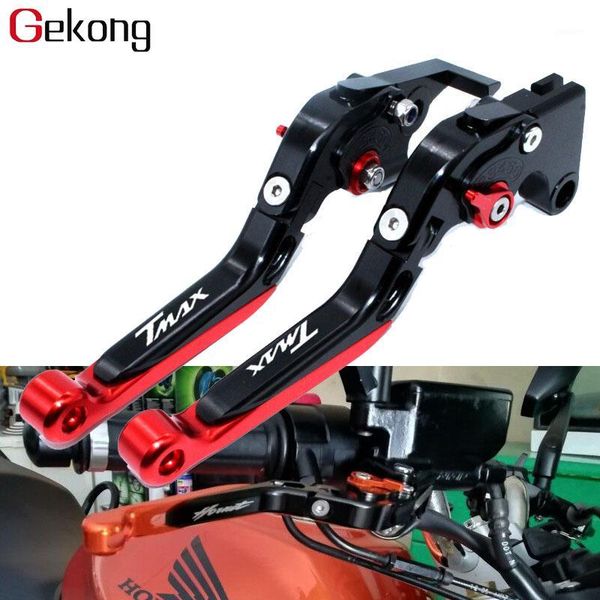 

motorcycle brakes logo tmax for t-max 530 t max 12-17 500 2008-2011 accessories folding extendable brake clutch levers1