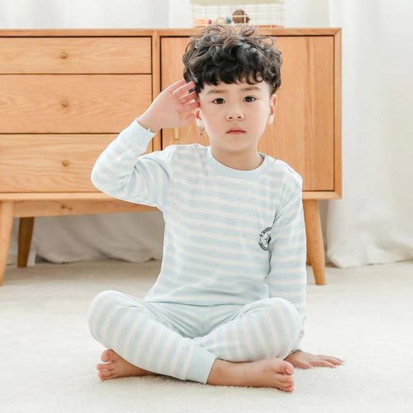 

boys' girls' cloth, trousers, sweater, spring and autumn children's underwear set, pure cotton pajamaskus4, Blue;red