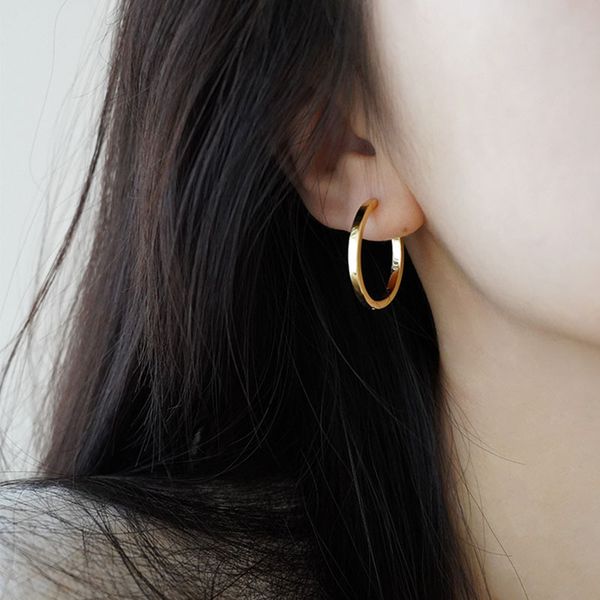 

hoop french earrings circle niche design advanced simple bracelet earring ring/stud earring ear clips 2022 new fashion women, Golden;silver