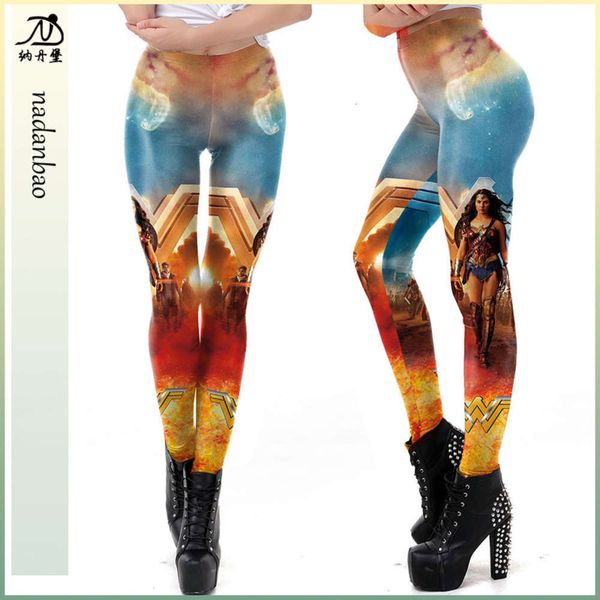 

2020 new wonder woman 3d printing women's leggings kdk1927, Black