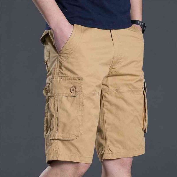 Pantaloncini cachi Uomo Summer Cargo 2022 Abbigliamento moda Bottoms Stile militare Plus Size Homme Cotton 220312