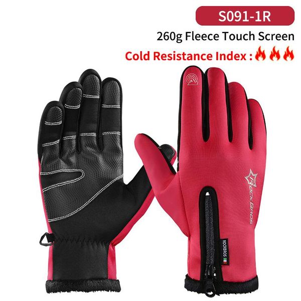 

rockbros touch screen bike gloves winter thermal windproof warm full finger cycling glove bicycle gloves for men women bbyunv alice_bag, Black