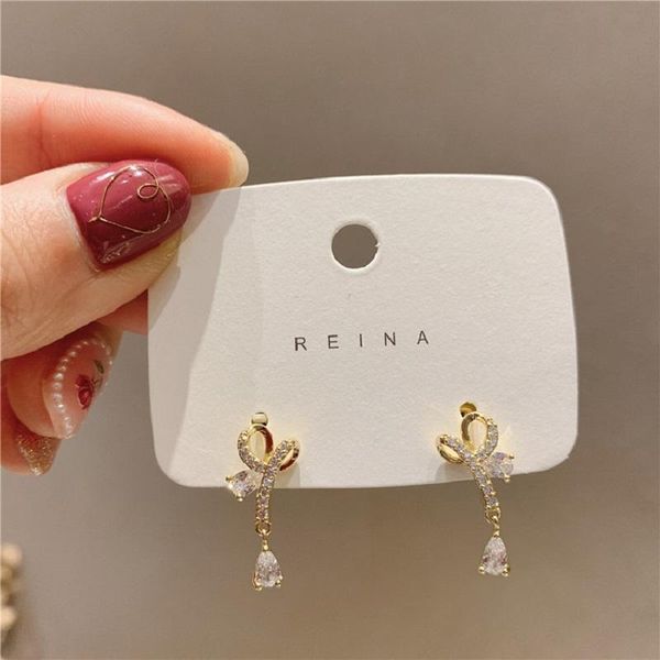 

dangle & chandelier 2021 fahion women's earrings fine anomaly shape zircon for women bijoux korean girl party jewelry gifts wholesale, Silver