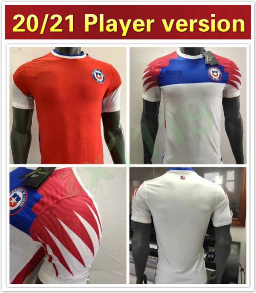 

player version 2020 2021 chile soccer jerseys alexis a.vidal valdivia medel e.vargas custom 20 21 home away red white football shirt, Black;yellow