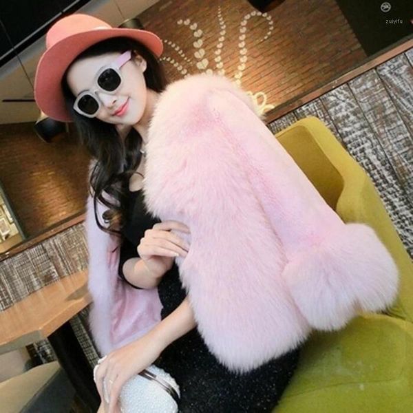 

faux fur coat women's super warm short jacket patchwork slim for autumn winter xs-2xl manteau femme hiver1, Black