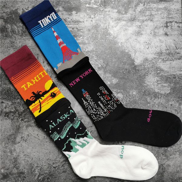 

doublet21aw in stock socks women men 100% cotton basketball socks, Black
