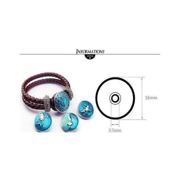 

leather snap bracelet bangles vintage wrap leather bracelets watches fit 18mm 20mm snap button jewelry jllyye, Golden;silver