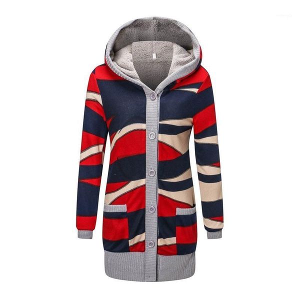 

zogaa autumn winter hooded parkas women casual knitted warm thicken long coats women's printed patchwork slim fit parkas outwear1, Black