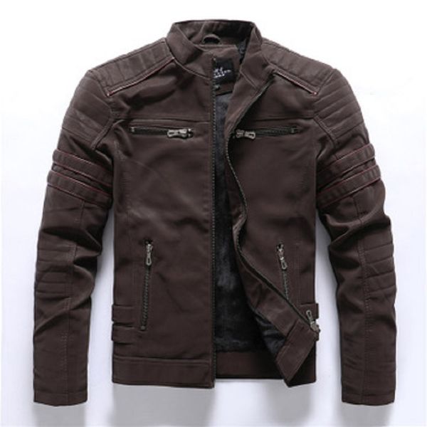 Jaqueta de couro dos homens de inverno do inverno jaqueta de couro pu personalizada roupas de moto moderno homem resistente e casaco de camurça homens casaco quente