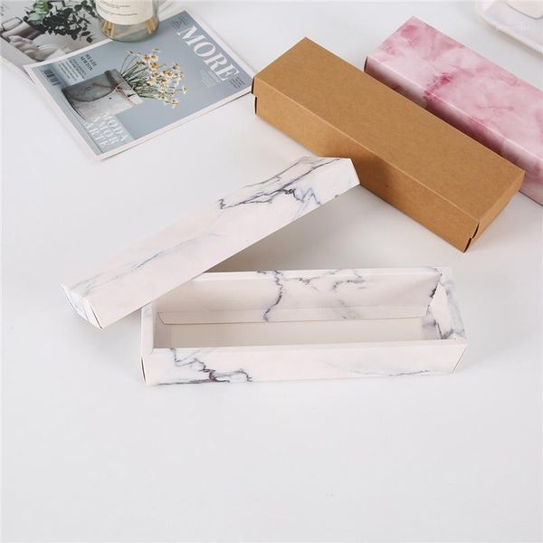 

gift wrap stobag 10pcs/lot 25.5x8x5.4cm handmade biscuit baking paper boxes marble macron supplies event party favor baby shower1