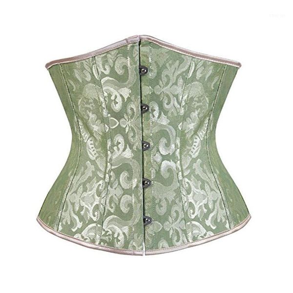 

gothic underbust corset satin jacquard floral corsets women plus size 6xl korset push up waist slimming cincher bustier1, Black;white