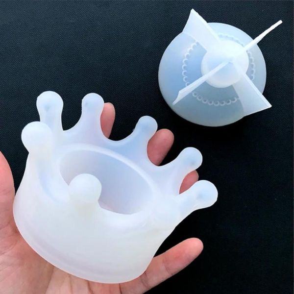 

принцесса корона ящик для хранения силиконовые mold kawaii аксессуар box изготовление ювелирных изделий box diy ув смолы и эпоксидной смолы, Black