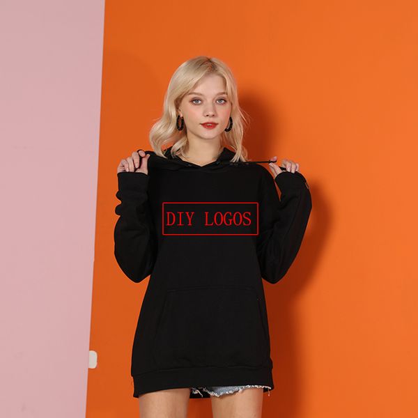 

diy cotton designer anime hoodie winter clothes women sweatshirt o neck long sleeve y1109, Black