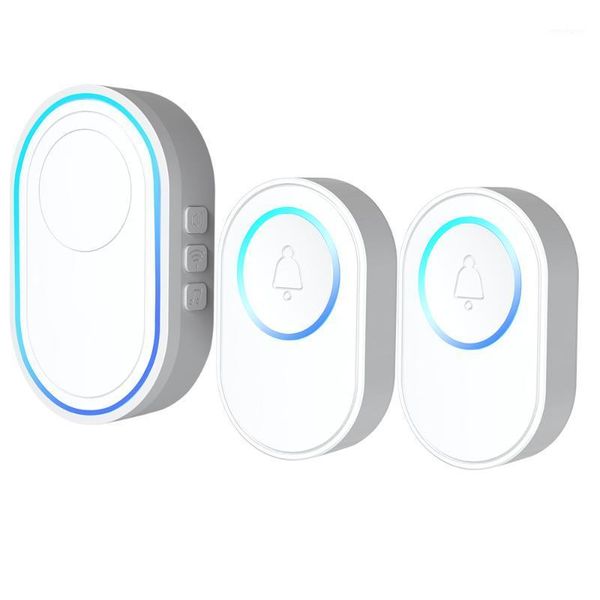 

wireless doorbell kit 2pcs outdoor doorbell 1pcs indoor chime with led 5 level volume 58 ringtones 328ft operation range outdoor1