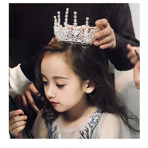 

children girl dinner golden princess show live crown jewelry, Silver