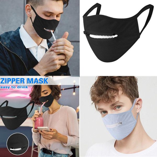 

2020 zipper mask creative zipper face mask zipper design easy to drink washable reusable covering protective face masks