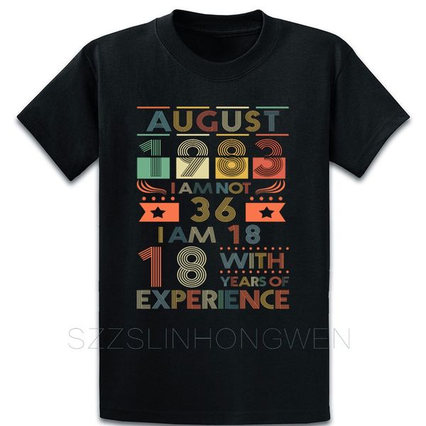 

august 1983 36th birthday 36 years old t shirt standard cotton vintage casual design summer style cute shirt sport hooded sweatshirt hoodie