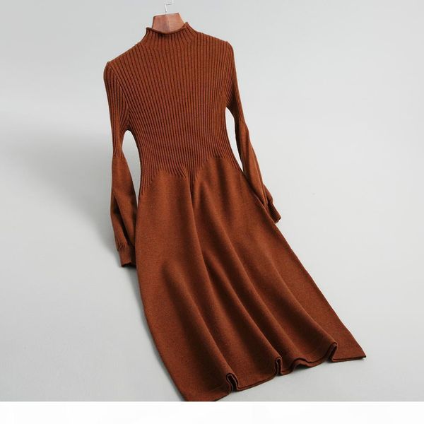 

2018 autumn and winter dress knitting new elegant temperament cultivate one morality dress show thin knitting women, Black;gray