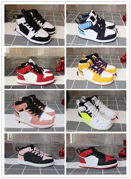 

new kids fashion shoes sneakers 1s 1 high basketball shoes white black red blue grey sale
