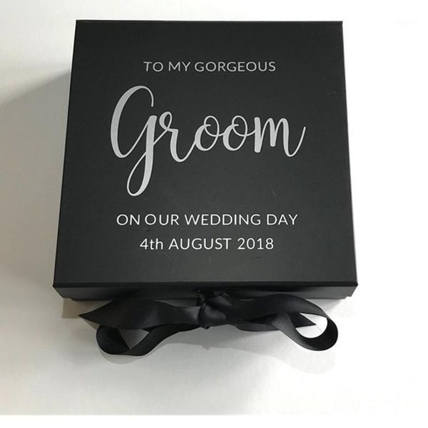

personalised groom gift box,wedding gift box,biack to groom from bride rose gold foil groomsman and groomsmen box,1