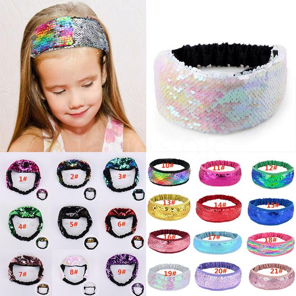 Glitter Head Band Tersinabled Sequins Flip Radded Balık Ölçeği Kadın Saç Bandı Kafa Çember Hip Hop Saç Aksesuarları Partisi Favor Hediye DB081