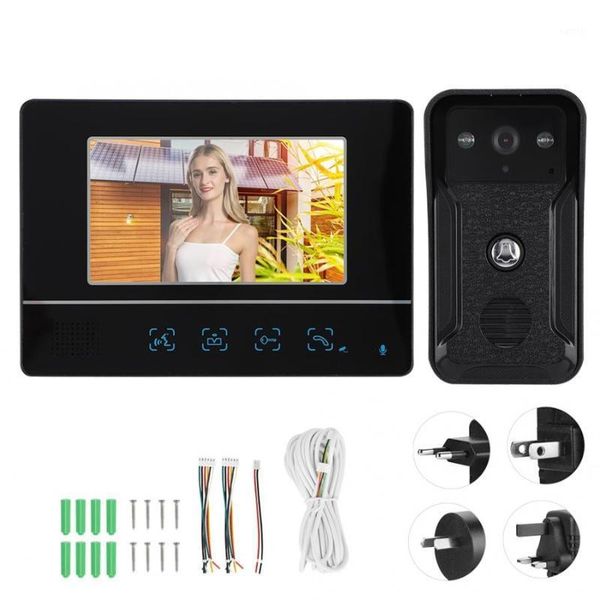 

doorbells wired doorbell 7inch tft monitor intercom camera video door phone access control system 100-240v1