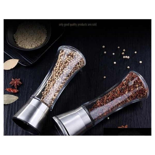 

salt pepper mill grinder stainless steel seasoning bottle grinder glass kitchen accessaries tool pr jllplk dayupshop