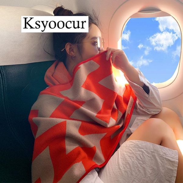 

size 175cm*65cm, 2021 new autumn/winter long section cashmere fashion scarf women warm shawls and scarves brand ksyoocur e14, Blue;gray