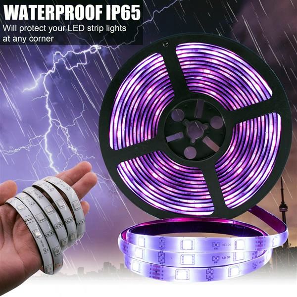 

Plastic 150-LED 12V-5050RGB IR44 Light Strip Set with IR Remote Controller (White Lamp Plate)