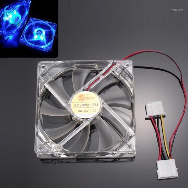 

fans & coolings binmer blue quad 4-led light neon clear 120mm pc computer case cooling fan mod 18jan241