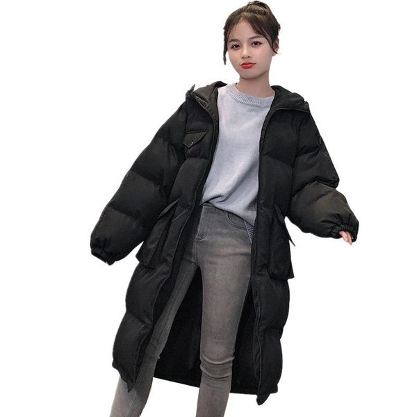 

women's down & parkas autumn winter jacket women plus size coat thick cotton female oversize hooded c6620, Black