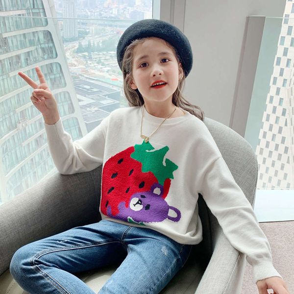 

autumn winter 2020 new children's knitwear fashion girls' sweater, Blue